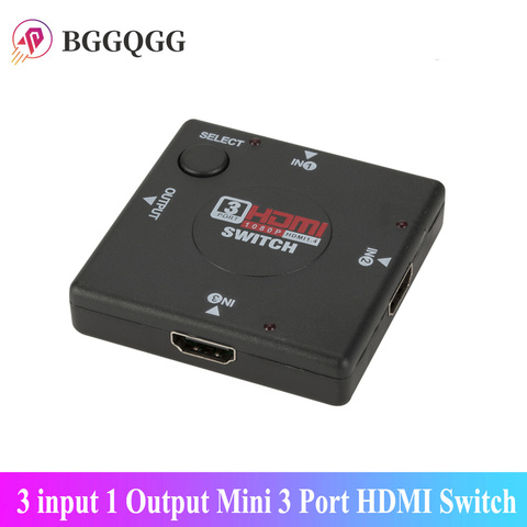 BGGQGG HD 3 input 1 Output Mini 3 Port HDMI Switch Female to Female Switcher Splitter Box Selector for HDTV 1080P VIdeo Switcher ► Photo 1/6