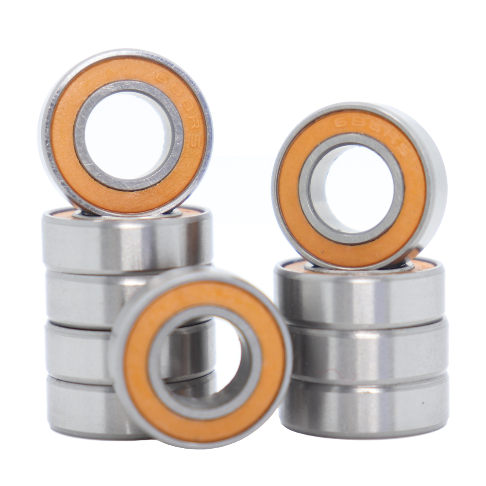 Orange Rubber Sealed Ball Bearing Bearings 13*19*4 10pcs MR1319-2RS 13x19x4 mm 