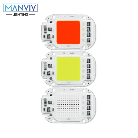 LED COB Chip 20W 30W 50W 110V 220V Colorful Smart IC Chip Warm White Cold White For DIY Spotlight Light Bead Red Green Yellow ► Photo 1/6