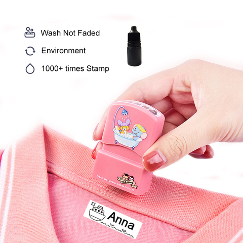 Custom-Made Baby Name Stamp Not Easy To Fade Pad Ink DIY for Children Seal Student Clothes Chapter Security Name Stamp Gift ► Photo 1/6