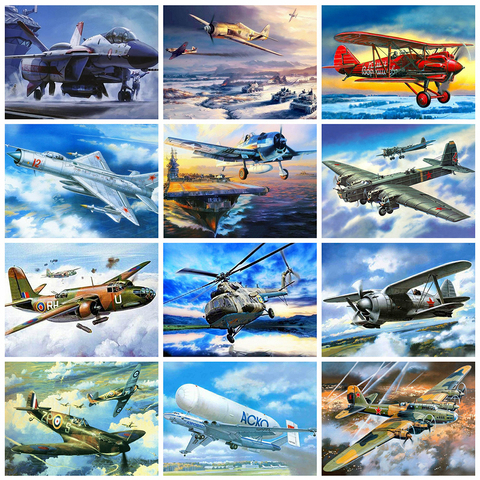 Evershine Diamond Painting Aircraft 5D DIY Scenery Diamond Embroidery Cross Stitch Kit Full Square Mosaic Crafts Home Decoration ► Photo 1/6