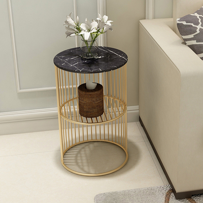 High Quality Nordic Small Marble Coffee Table Side Table Corner Living Room Round Tea Table Simple Modern Bedside Table ► Photo 1/6