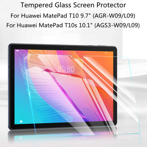 0.3mm 9H Tempered Glass For Huawei MatePad T 10 9.7 T 10s 10.1 T10 T10s Screen Protector AGR AGS3 LO9 W09 Tablet Protective Film ► Photo 1/6