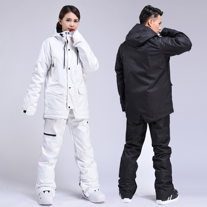 Men Thicken Warm Ski Suit Winter Windproof Waterproof Snowboard Jacket Pants Set 