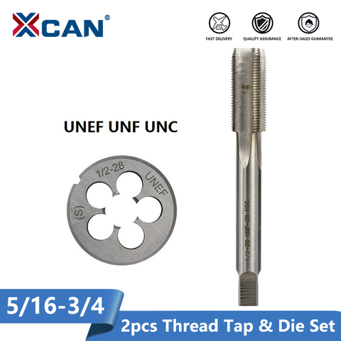 XCAN 2pcs UNEF UNF UNC Thread Tap and Die Set Machine Plug Tap High Speed Steel Metal Tapping Tool Set Screw Die Tap Drill ► Photo 1/5