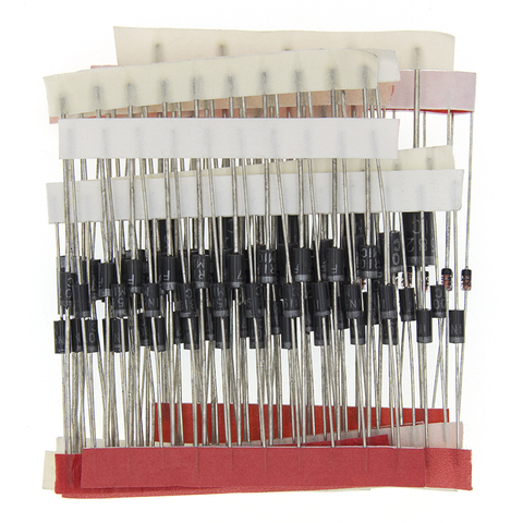 1N4148 1N4007 1N5819 1N5399 1N5408 1N5822 FR107 FR207,8values=100pcs,Electronic Components Package,Diode Assorted Kit ► Photo 1/6