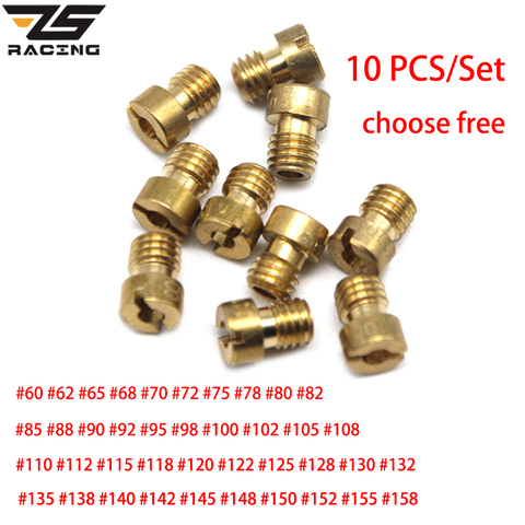 ZS Racing 10pcs/set Main Jet For Keihin FCR OKO KOSO PE PWK Carburetor Hexagon Motorcycle Main injector nozzle ► Photo 1/5