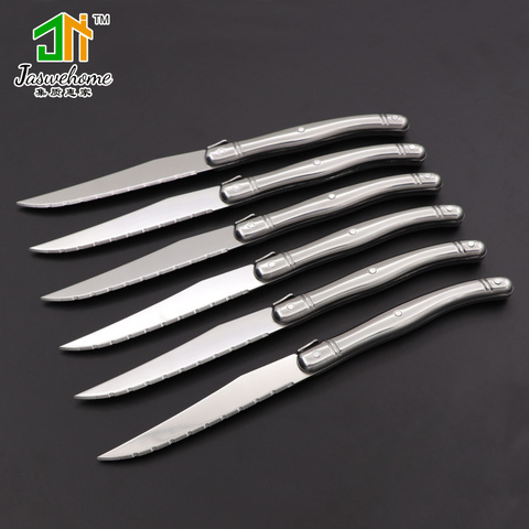 Jaswehome 6pcs stainless steel steak knives set dinner knife laguiole knife stainless steel tableware set ► Photo 1/6