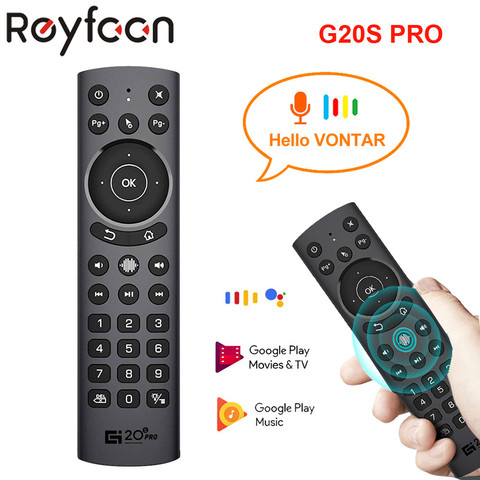 G20S PRO 2.4G Wireless Keyboard Voice Remote Control Backlit Air Mouse Gyroscope IR Learning Google Assistant for Android TV BOX ► Photo 1/6