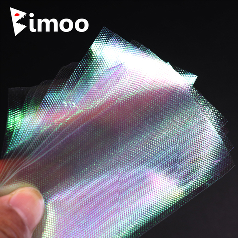 Bimoo 10pcs/20pcs Embossed Plastic Rainbow Fish Skin for Sabiki Rig Fly Tying Streamer Fly Tying Material ► Photo 1/6