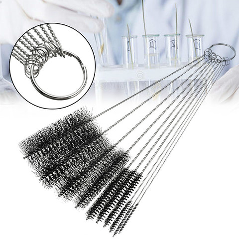 10pcs/set Cleaning Stainless Steel Cleaner Nylon Brushes Set for Brushing Tobacco Pipe Tube Supplies ► Photo 1/6