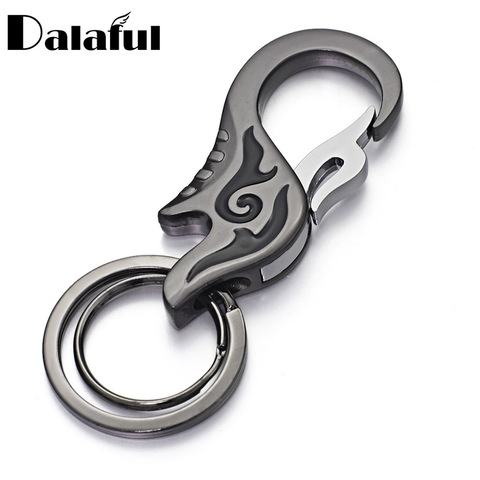 Dalaful Simple Flame Key Chains Rings Holder Unique Metal Enamel Keyrings KeyChains Gift For Men Women Car K360 ► Photo 1/4