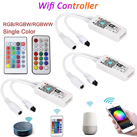 DC5V 12V 24V RGB Led Wifi Controller RGBW RGBWW Bluetooth WiFi LED controller For 5050 2835 WS2811 WS2812B led strip Magic Home ► Photo 1/6