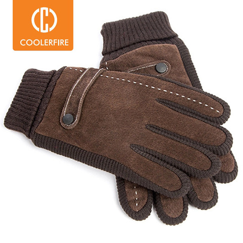 Touch Screen Winter Warm Men's Gloves Genuine Leather Casual Gloves Mittens for Men Outdoor Sport Full Finger Glove  ST030 ► Photo 1/6