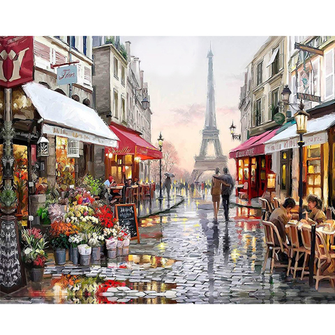 GATYZTORY Paint By Numbers For Adults Children HandPainted Street Scenic Oil Painting Home Decor Acrylic Painting ► Photo 1/6