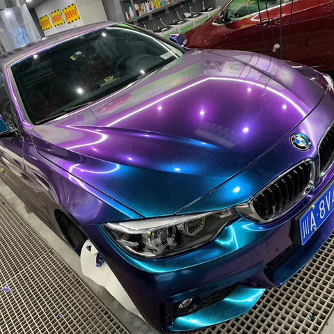 Premium Glossy DIY Car Body Film Chameleon Pearl Glitter Vinyl Sticker Purple Blue Chameleon Automobiles Car Wrap Vinyl Film ► Photo 1/6