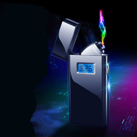 2022 dual Outdoor flameless metal cigarette rechargeable double arc plasma metal USB Charging Electric lighter ► Photo 1/6
