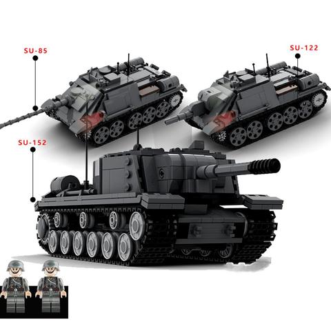 hot lepining military WW2 technic SU-122 SU-152 artillery tank vehicles Assault war figures weapons Building Blocks bricks toys ► Photo 1/4