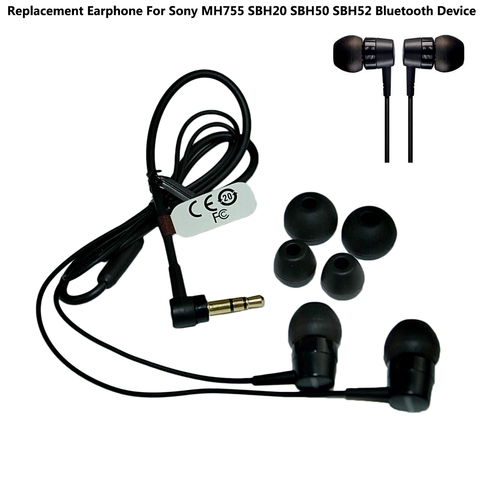 GHH Replacement earbuds Headset Earphone For Sony MH755 SBH20 SBH50 SBH52 SBH54 MW600 In-Ear MP3 Outdoor Bluetooth Device Black ► Photo 1/6