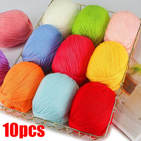10pcs Milk Fiber Cotton Yarn for Knitting Baby Clothing Doll 5 Trands Using 2.5mm Crochet 12mm Needle ► Photo 1/6