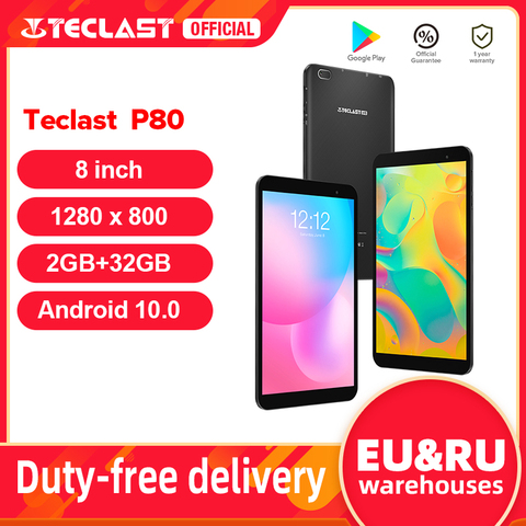 Teclast P80 Android 10 Tablet 8 Inch 2GB RAM 32GB ROM Allwinner A133 1280x800 IPS Quad Core Dual Wifi Bluetooth 5.0 Tablet PC ► Photo 1/6