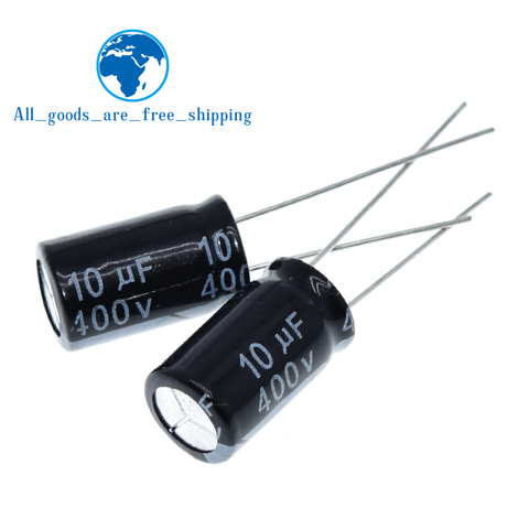 10PCS Higt quality 400V10UF 10*17mm 10UF 400V 10*17 Electrolytic capacitor ► Photo 1/6