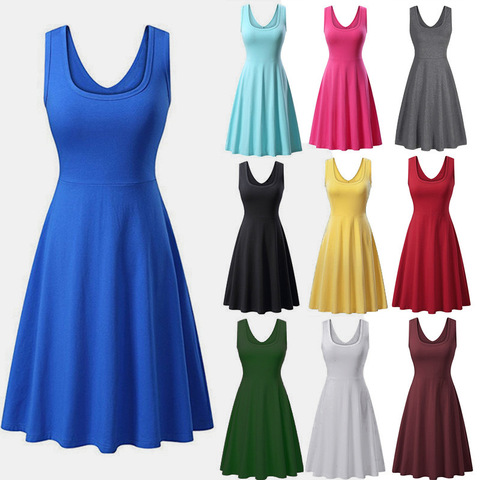 Women casual sleeveless sundress Summer Holiday Dress Korean plus size elegant beach robe lady vestidos de fiesta ► Photo 1/6