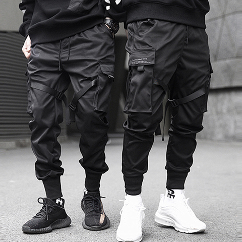 Aelfric Eden Ribbons Hip Hop Cargo Pants Men Black Pocket Streetwear  Harajuku Techwear Pants Trousers Harem Joggers Sweatpants - Price history &  Review, AliExpress Seller - LACIBLE Store