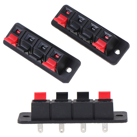 2Pcs Hot Plastic 4 Positions Connectors Terminal Push In Jack Spring Load Audio Speaker Terminals Breadboard Clips ► Photo 1/6