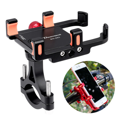 Deemount 360D Rotation Alloy Phone Mount Bicycle Handlebar Rack 4/6 Claws Width Adjust GPS Holder Motorcycle E-bike Bracket ► Photo 1/6