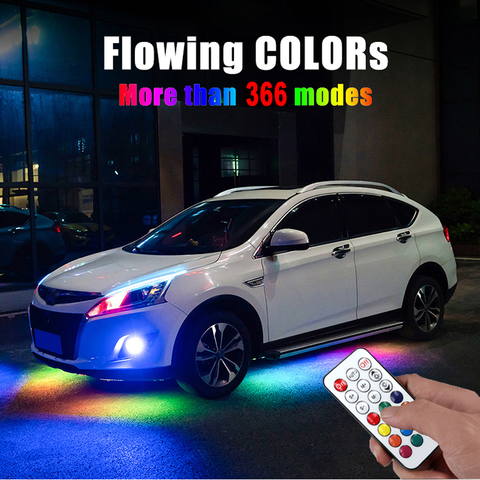 Car LED Flowing Streamer RGB Underglow Underbody IP68 Waterproof Car Styling Tube Underbody System Remote Control Neon Lamp ► Photo 1/6