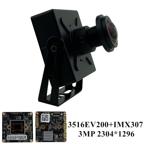 Sony IMX307+3516E IP Metal Mini Box Camera Panorama FishEye 2.8-12mm 3MP H.265 All Color Low illumination ONVIF CMS XMEYE RTSP ► Photo 1/1
