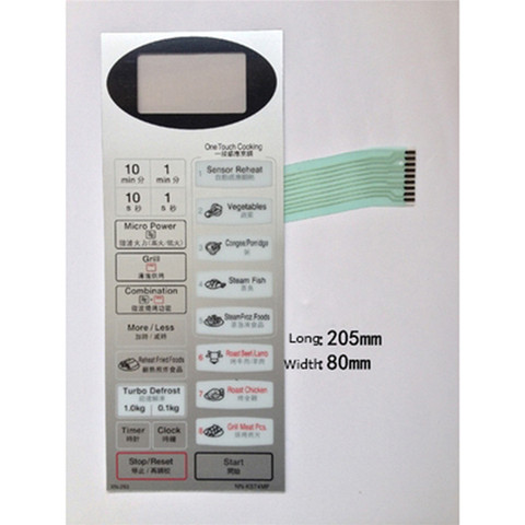 Microwave Oven Panel Membrane Switch Control Panel Touch Button for NN-K574MF Microwave Oven Repair Parts ► Photo 1/1