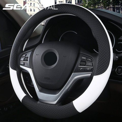 37-38CM New Car Steering Wheel Cover Artificial Leather Steering-Wheel Covers Breathable Fabric Braid Auto Accessories Universal ► Photo 1/6