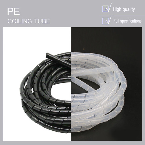 10M 3mm/4mm/5mm/6mm/8mm/10m New Spiral Wrap Sleeving Tube Flame Retardant Cable Protective Sleeve Band Winding Pipe Wire Sleeves ► Photo 1/5