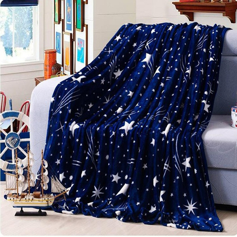 CANIRICA Starry Sky Blanket Winter Warm Blankets for Beds Flannel Fleece Throw Blanket Decoation Couverture Polaire Adulte ► Photo 1/6