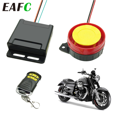 EAFC 12V Motorcycle Alarm System Lock Motorbike Anti Theft Horn Alarm Warner Security System with Remote Control ► Photo 1/4