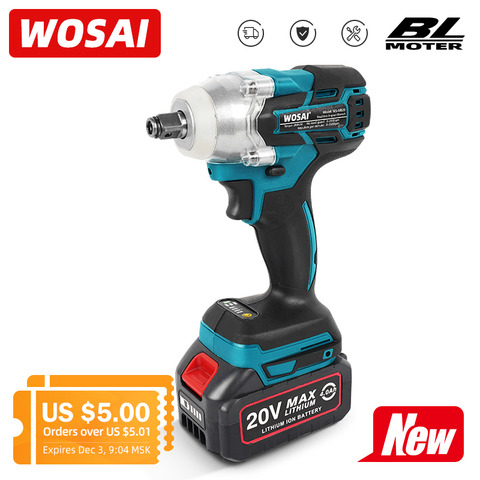 WOSAI 20V Cordless Electric Impact Wrench Brushless Wrench Socket 4.0Ah Li-ion Battery Hand Drill Installation Power Tools ► Photo 1/6
