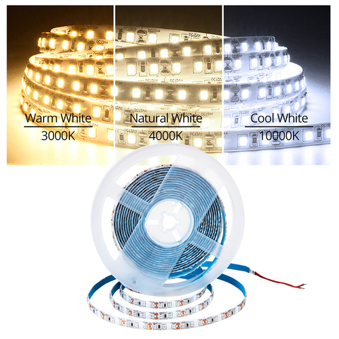 5M 2835 SMD Led Strip Light 12V 24V Flexible Diode Tape 120/168/180/204/240 LED Per Meter 3000K 4000K 1000K Tira Fita LED Ribbon ► Photo 1/6