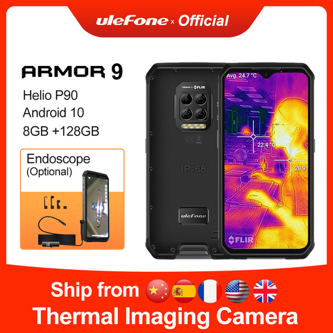 Ulefone Armor 9 Smartphone Thermal Camera Rugged Phone Android 10 Helio P90 Octa-core 8GB+128GB Mobile Phone 6600mAh 64MP Camera ► Photo 1/6