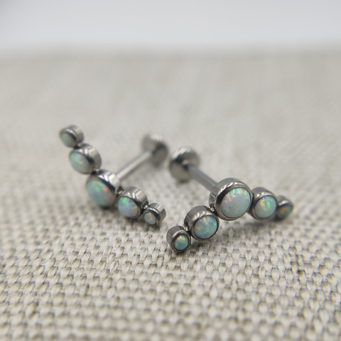 16G ASTM F136 Titanium Opal Cluster Helix Labret Piercing Lip Rings Piercing Oreja Ear Cartilage Piercings Labret Body Jewelry ► Photo 1/6