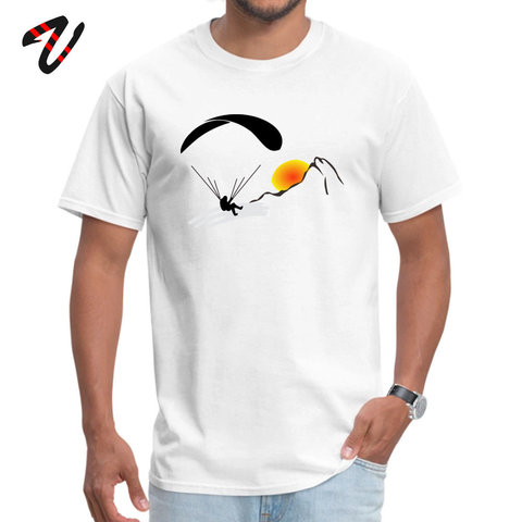 Men's T-shirts Paragliding Fashionable Short Sleeve White Tops Tees Labor Day High Quality Tshirt Round Neck 100% Cotton T Shirt ► Photo 1/6