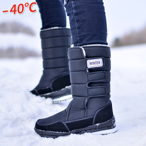 2022 Men Boots platform snow boots for men thick plush waterproof slip-resistant winter shoes Plus size 36 - 47 ► Photo 1/6