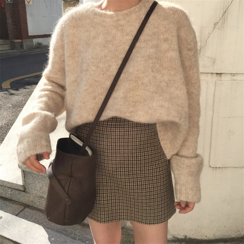 New Winter Sweater Women Pullover Girls Tops Knitting Vintage Long Sleeve Autumn Elegant Female Knitted Outerwear Warm Sweater ► Photo 1/6