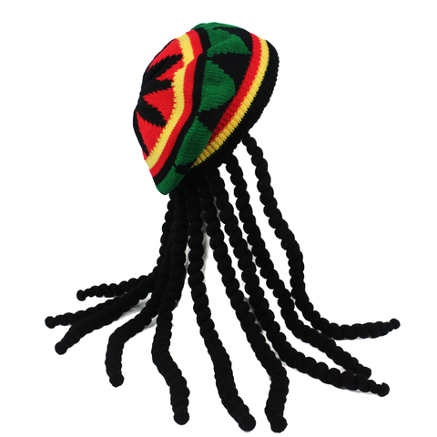 Hip Hop Cap Knitted Wig Braid Hat Male Jamaican Bob Marley Rasta Beanie Winter Gorra Hombre Dreadlocks Reggae Czapka Zimowa ► Photo 1/5