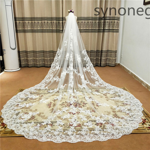 new one Layer 3M Lace Embroidery Edge applique cathedral length