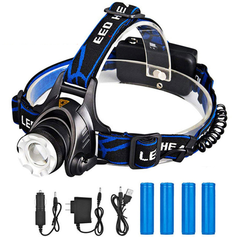 ZK20 Rechargeable Waterproof Headlamp Zoomable 3 Modes LED Headlight Head Lamp Work LED Helmet Head Light Torch Flashlight ► Photo 1/6