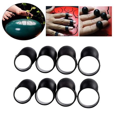 8pcs Steel Tongue Drum Finger Picks Black Knocking Finger Sleeves Handpan ► Photo 1/6