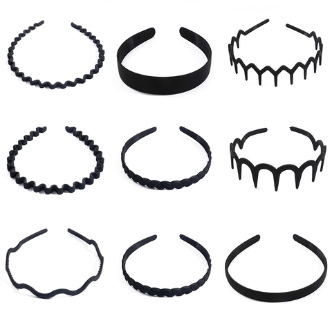 2022 New Fashion Mens Women Unisex Black Wavy Hair Head Hoop Band Sport Headband Hairband hair accessories ► Photo 1/6