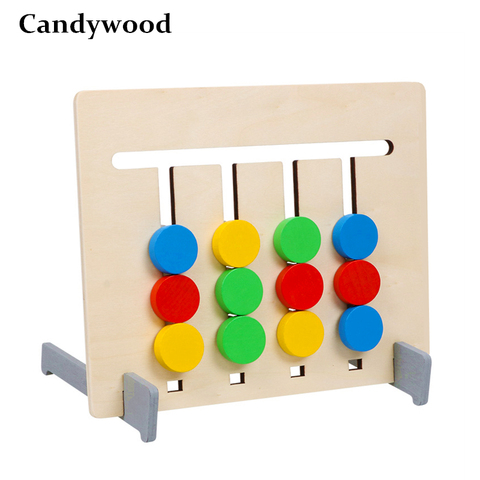 Double-sided Color and Fruit Pairing Game Children Wooden Toys Logical Reasoning Training Kids Educational Toys Montessori ► Photo 1/6